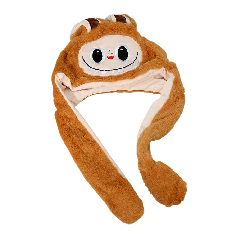 Plush Labubu Bunny Ear Flaps Winter Hat