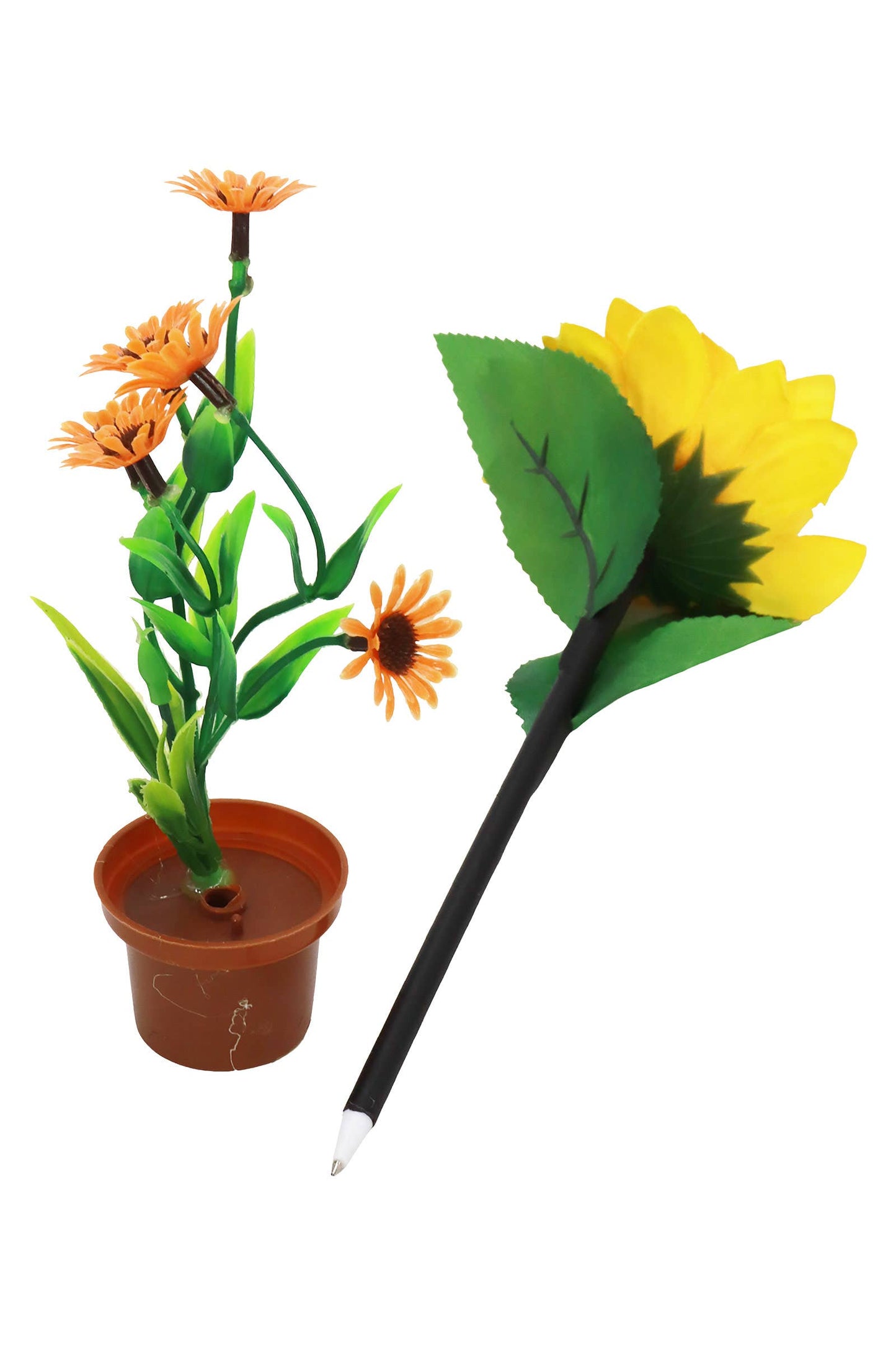 Potted Sunflower Ballpoint Pen And Stand