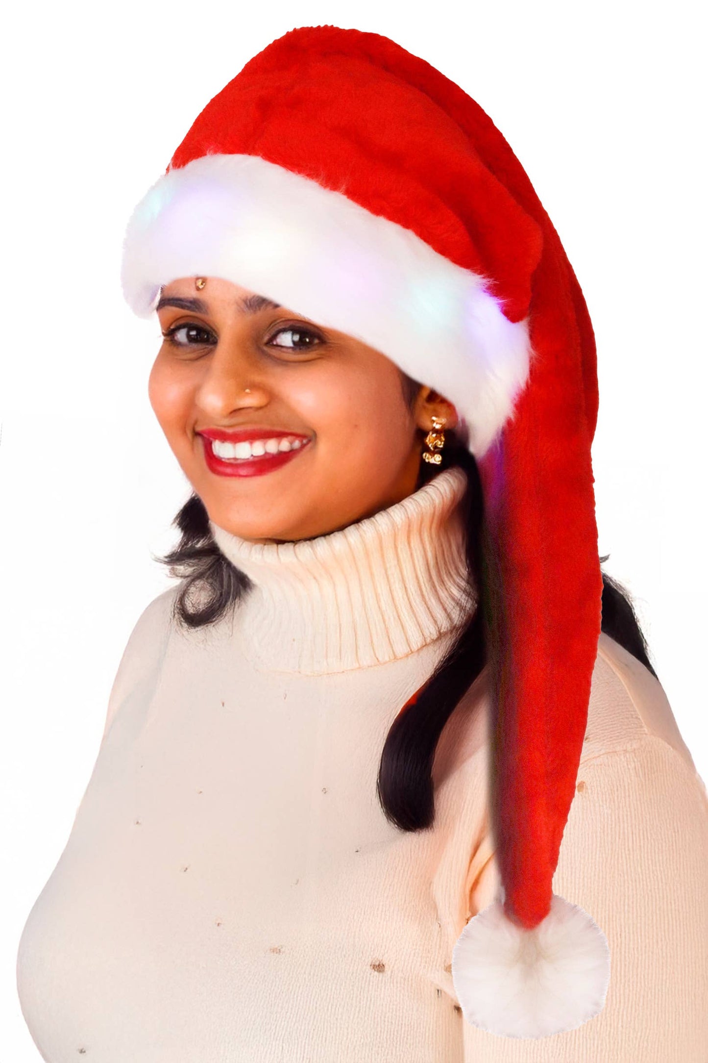 Music Playing Led Oversized Christmas Hat: AS SHOWN / ONE SIZE