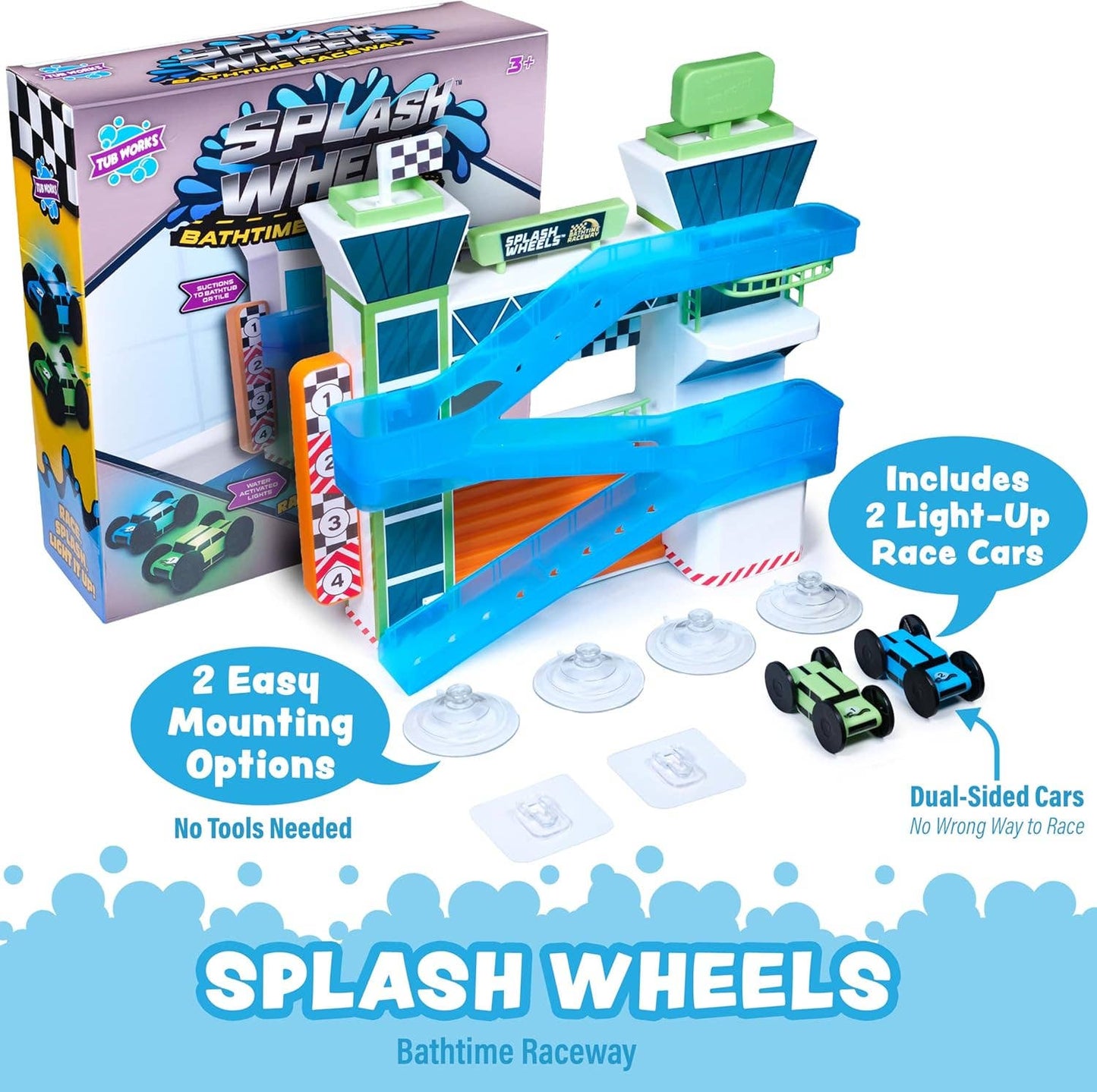 Tub Works® Splash Wheels™ Bathtime Raceway Car Ramp Toddler Bath Toy
