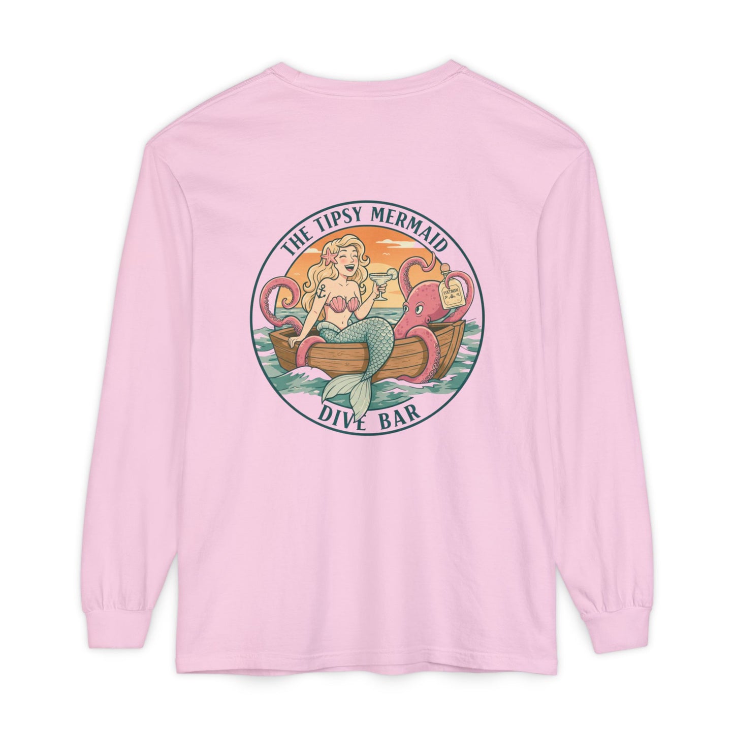 Tipsy Mermaid Long Sleeve T-Shirt - Dive Bar Vibe for Fun-Loving Souls