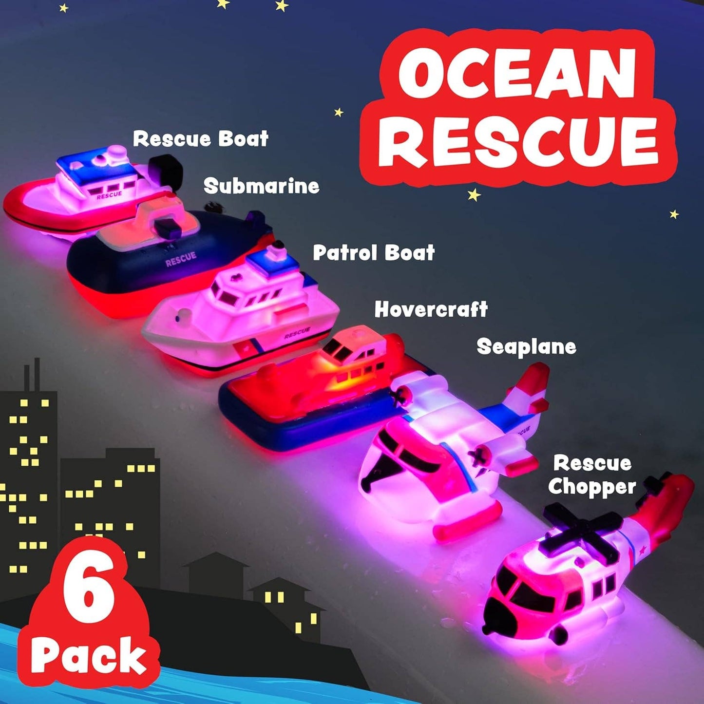Tub Works® Ocean Rescue™ Vehicles Light Up Bath Toy