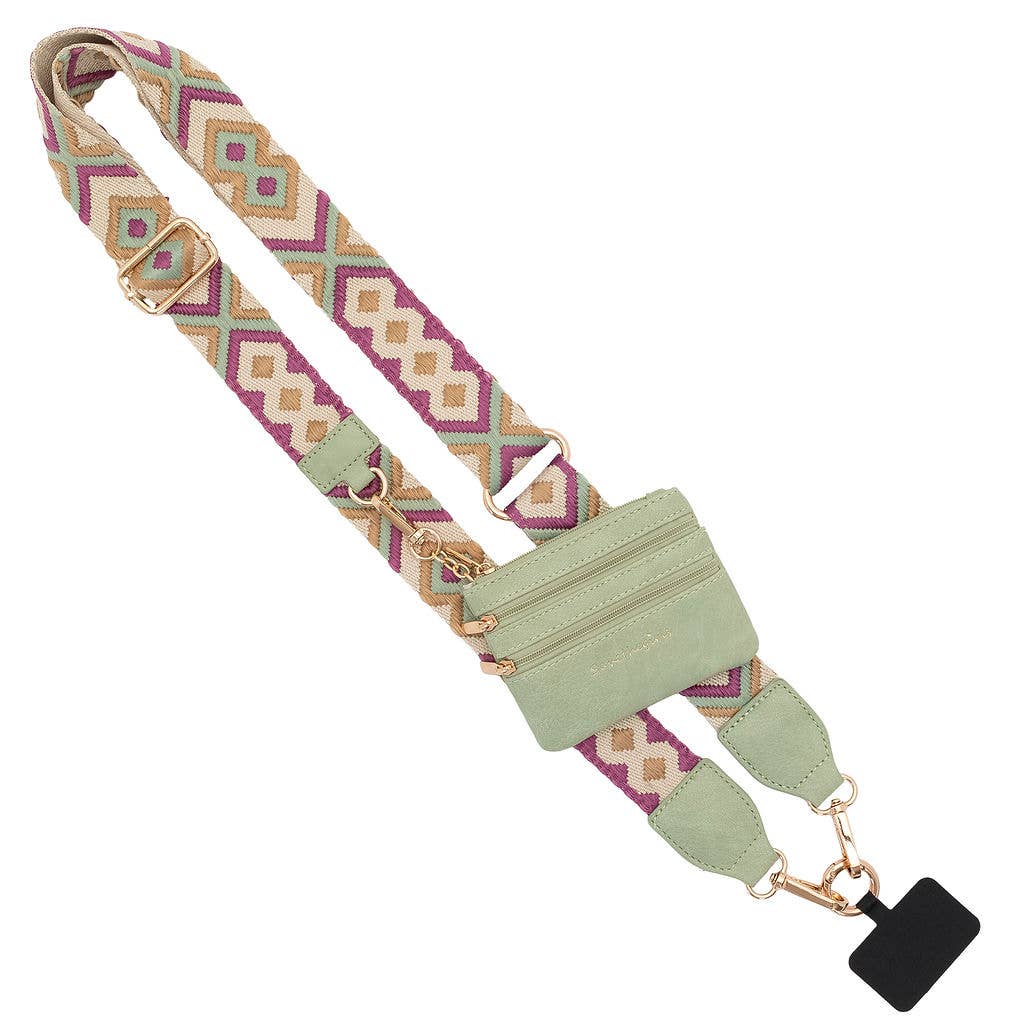 Clip & Go Crossbody Strap w/Zippered Pouch: Leopard