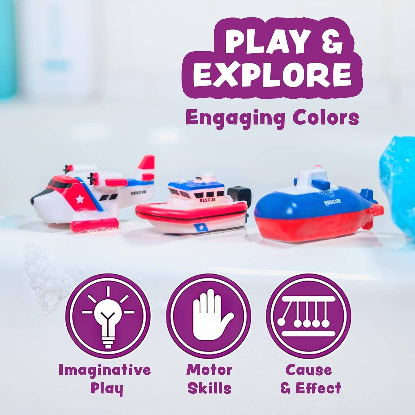Tub Works® Ocean Rescue™ Vehicles Light Up Bath Toy