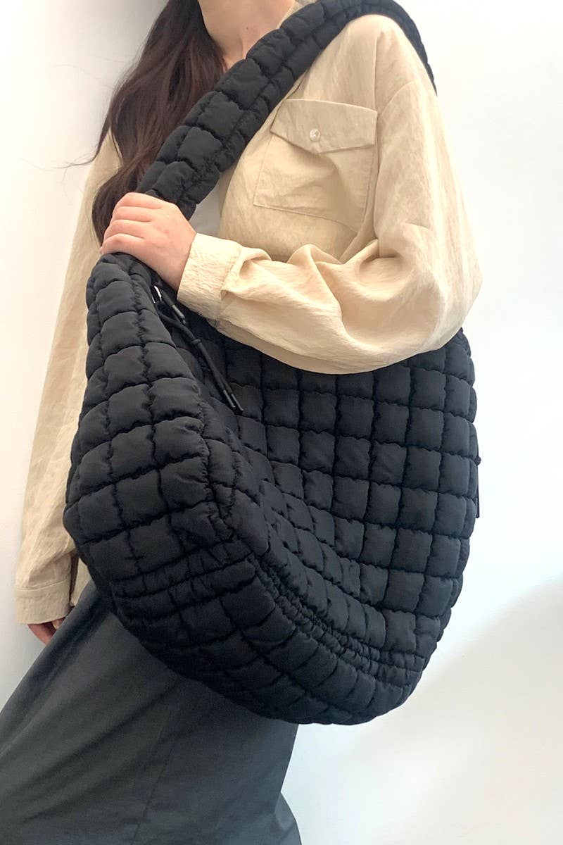 Premium “Oversized” Quilted Puff Carryall Crossbody Bag