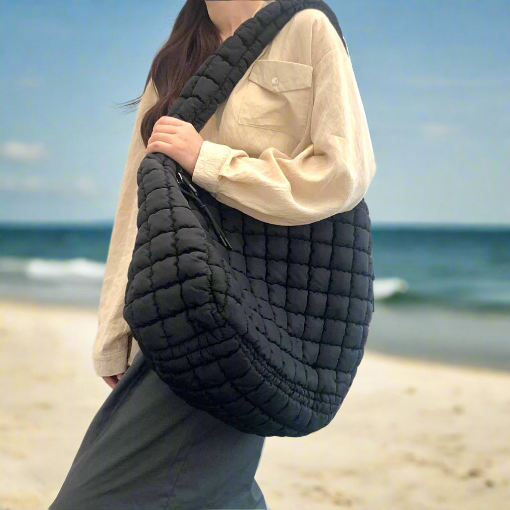 Premium “Oversized” Quilted Puff Carryall Crossbody Bag