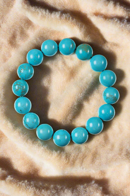 Crack Turquoise Natural Stone Stretch Bracelet