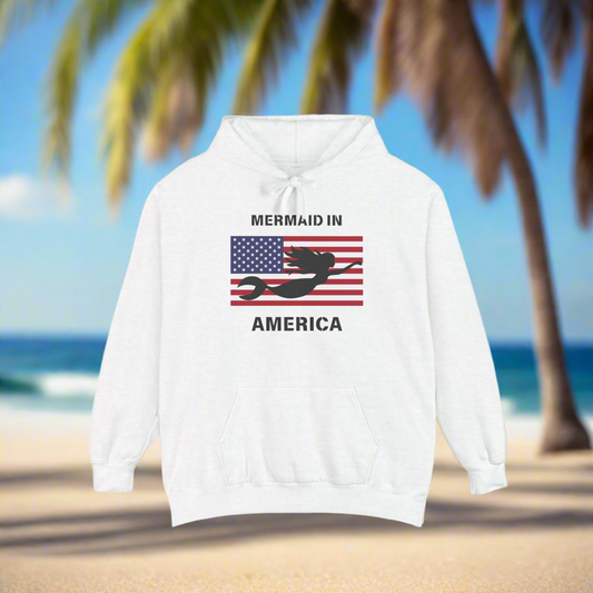 Mermaid in America Hoodie | Unisex Garment-Dyed Pullover | Perfect for Summer, Independence Day, Beach Days | Coastal Vibe, Casual [...]