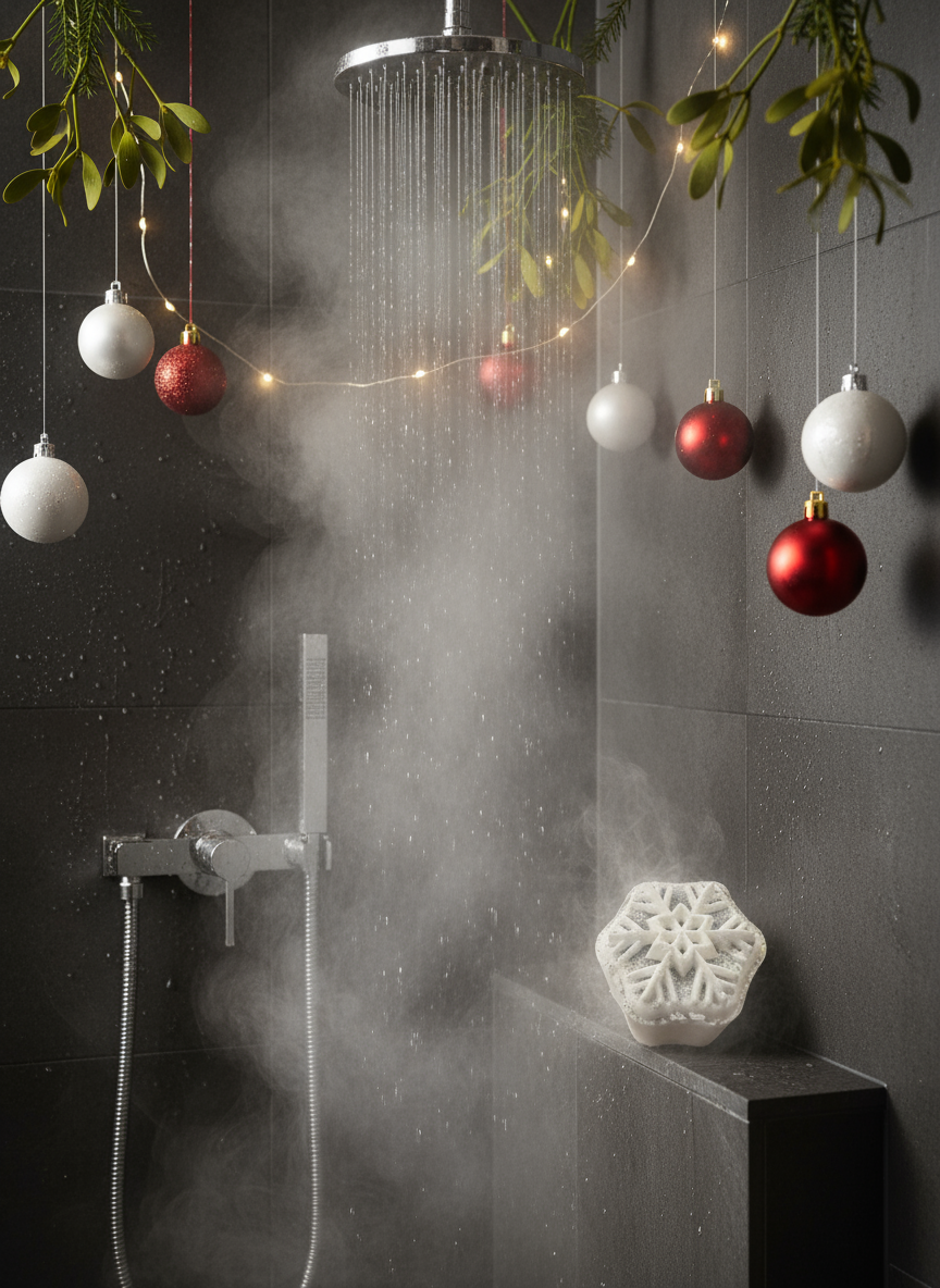 Snowflake shower steamer