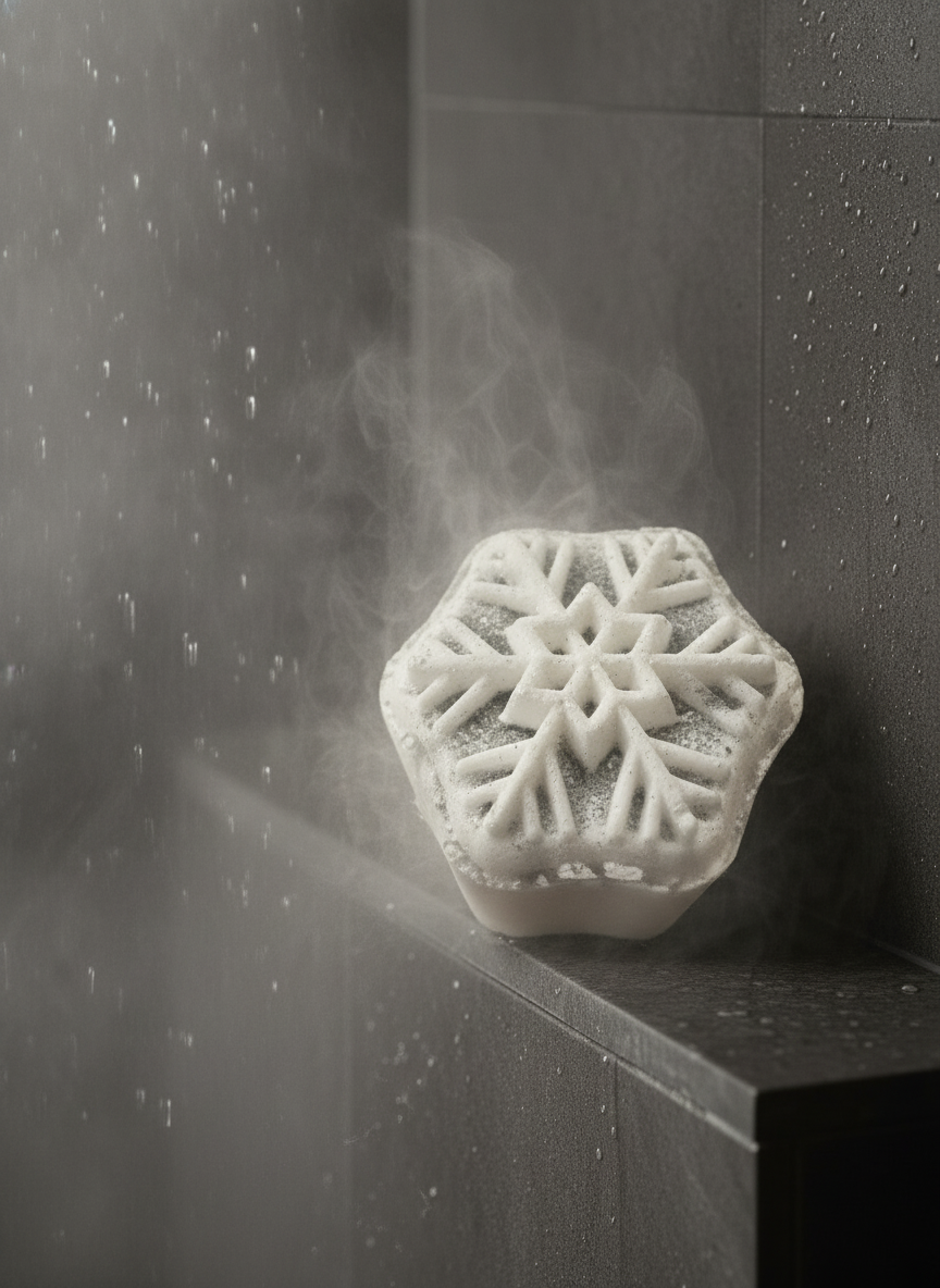 Snowflake shower steamer