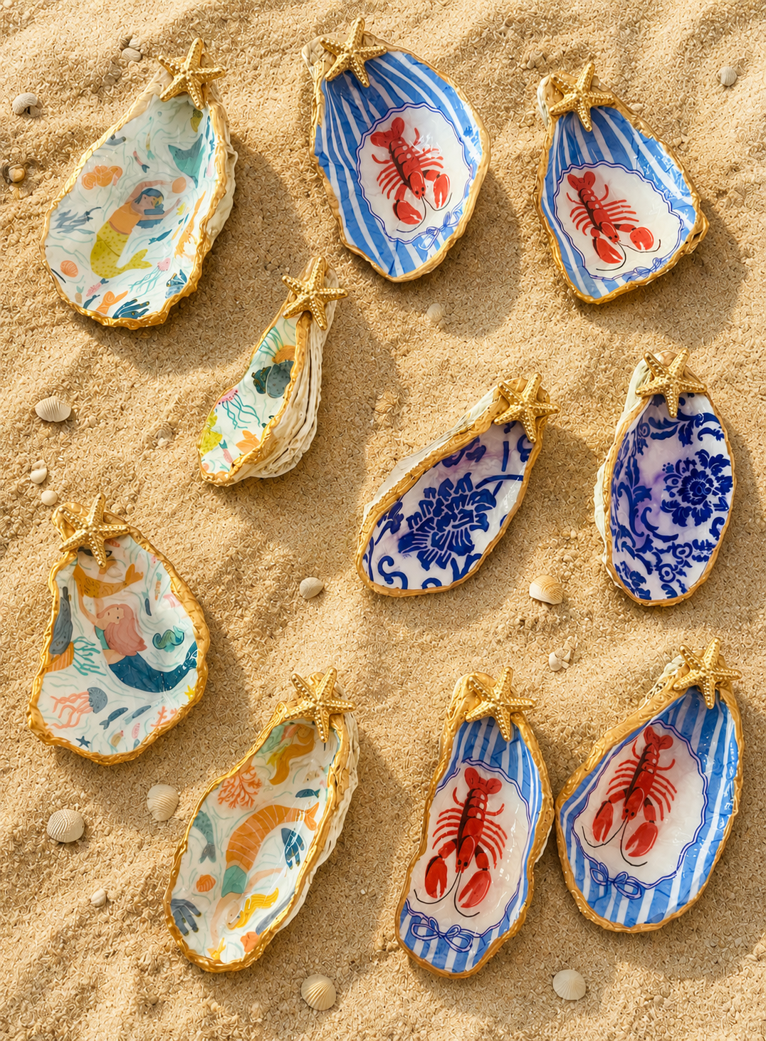 Mermaid’s Own Gilded decoupage Oysters