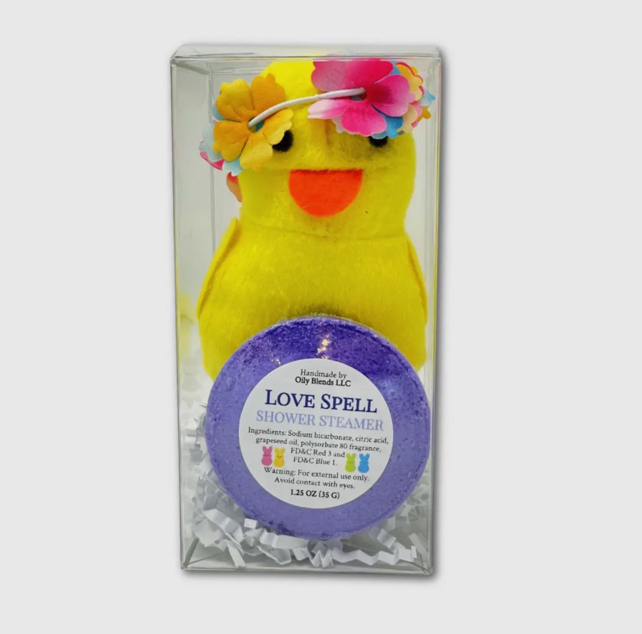 Easter shower steamer gift set w/ plushy