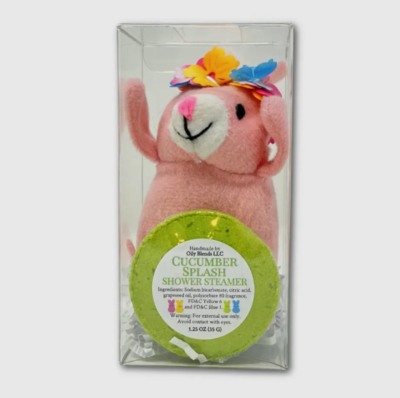 Easter shower steamer gift set w/ plushy