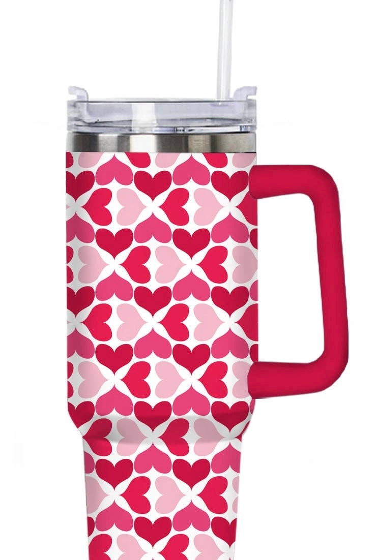 Multicolored Hearts Valentine's Day Tumbler Cup: Multicolored  no