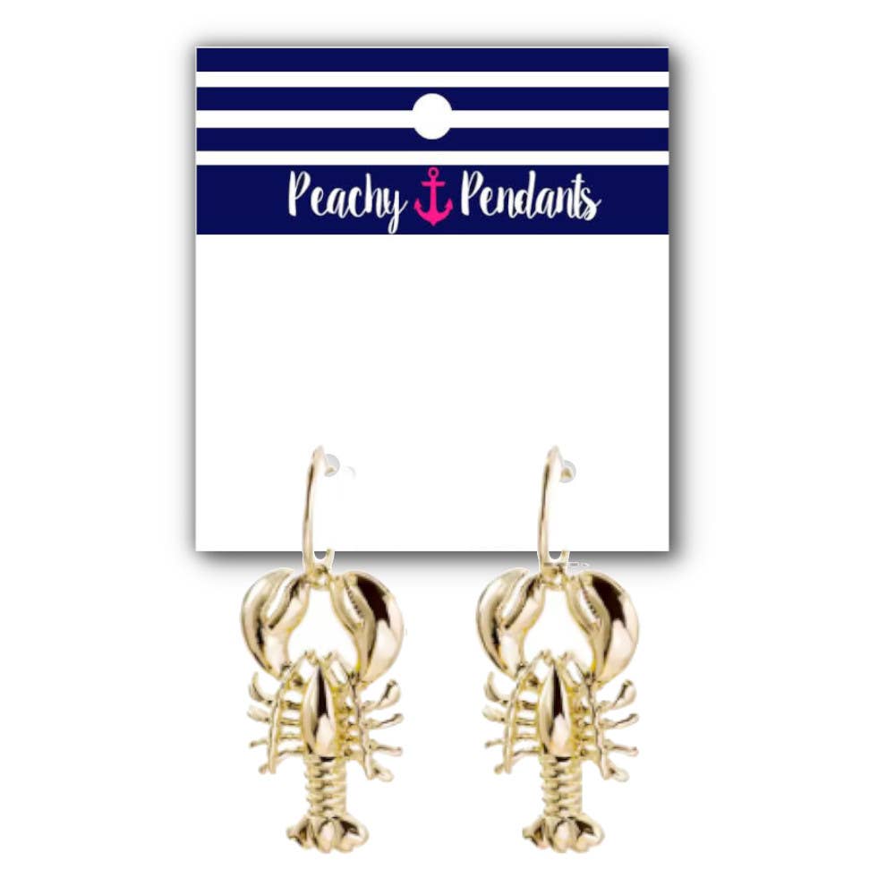 Earrings - Gold Lobster: Carded