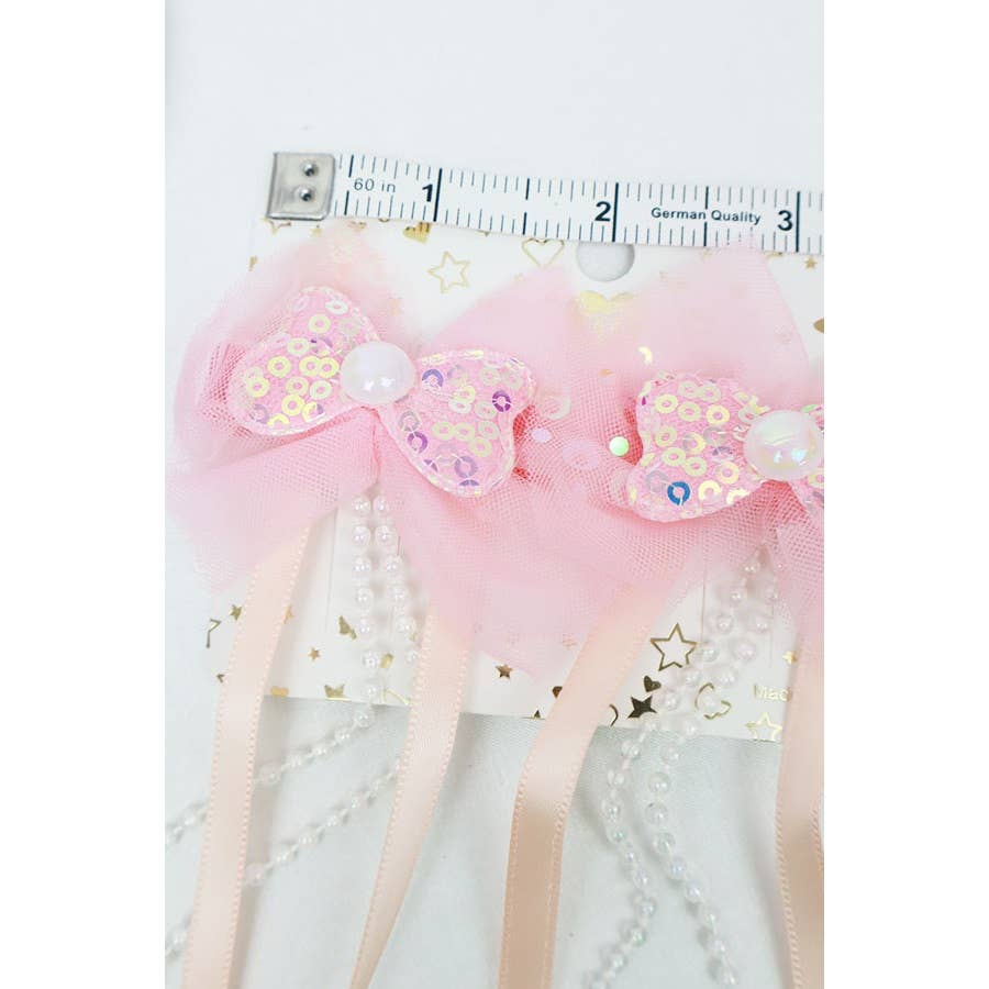 Sparkle Bow Clip with Pearl