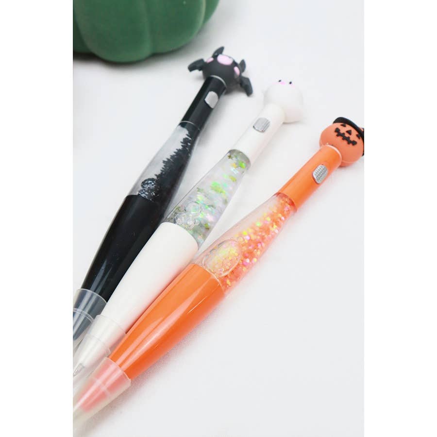 Light Up Glitter Halloween Pen: MIX COLOR / ONE