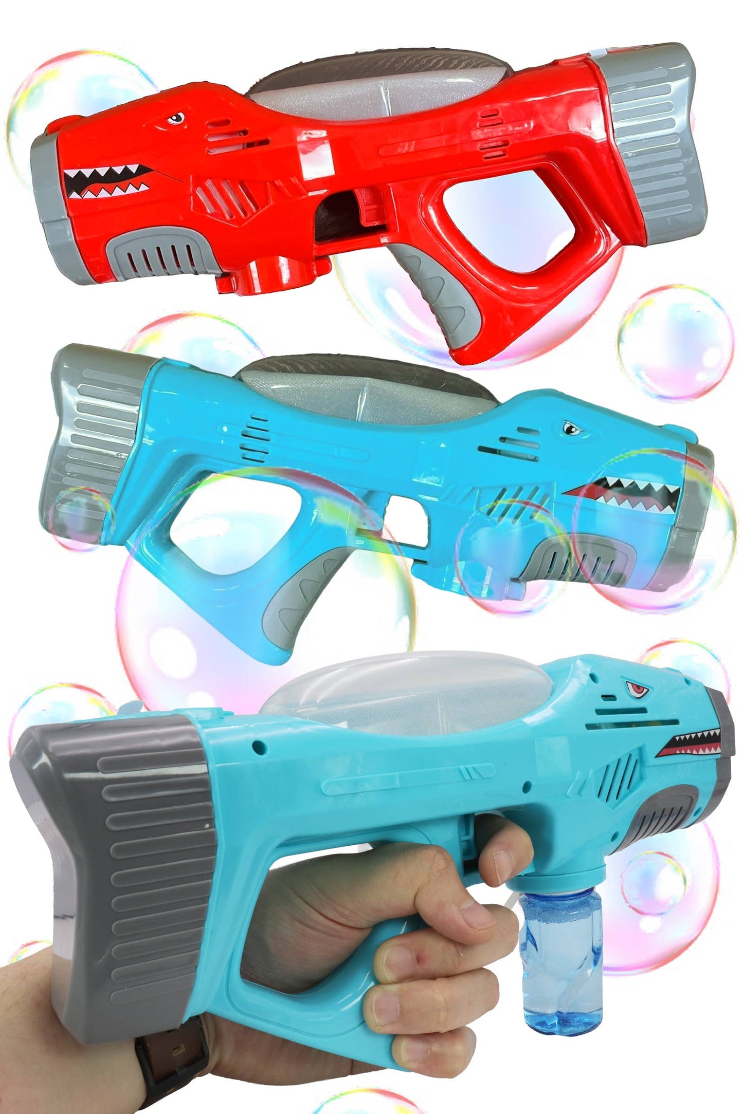 Shark LED Light-Up Electric Bubble Launcher Gun - 11 Inch: ASSORTED / ONE SIZE