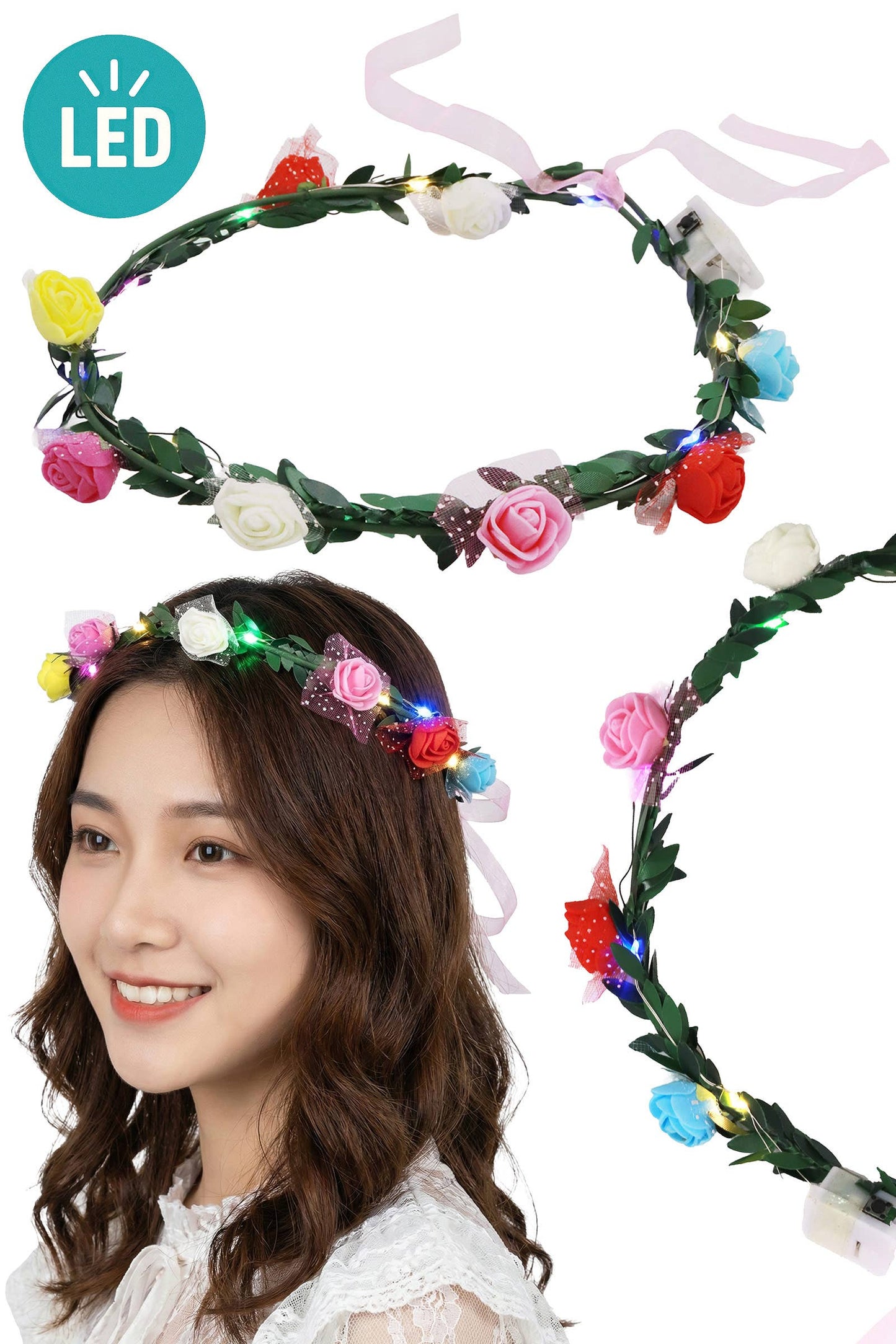 LED Light Up Flower Crown