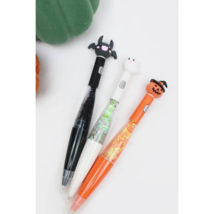 Light Up Glitter Halloween Pen: MIX COLOR / ONE