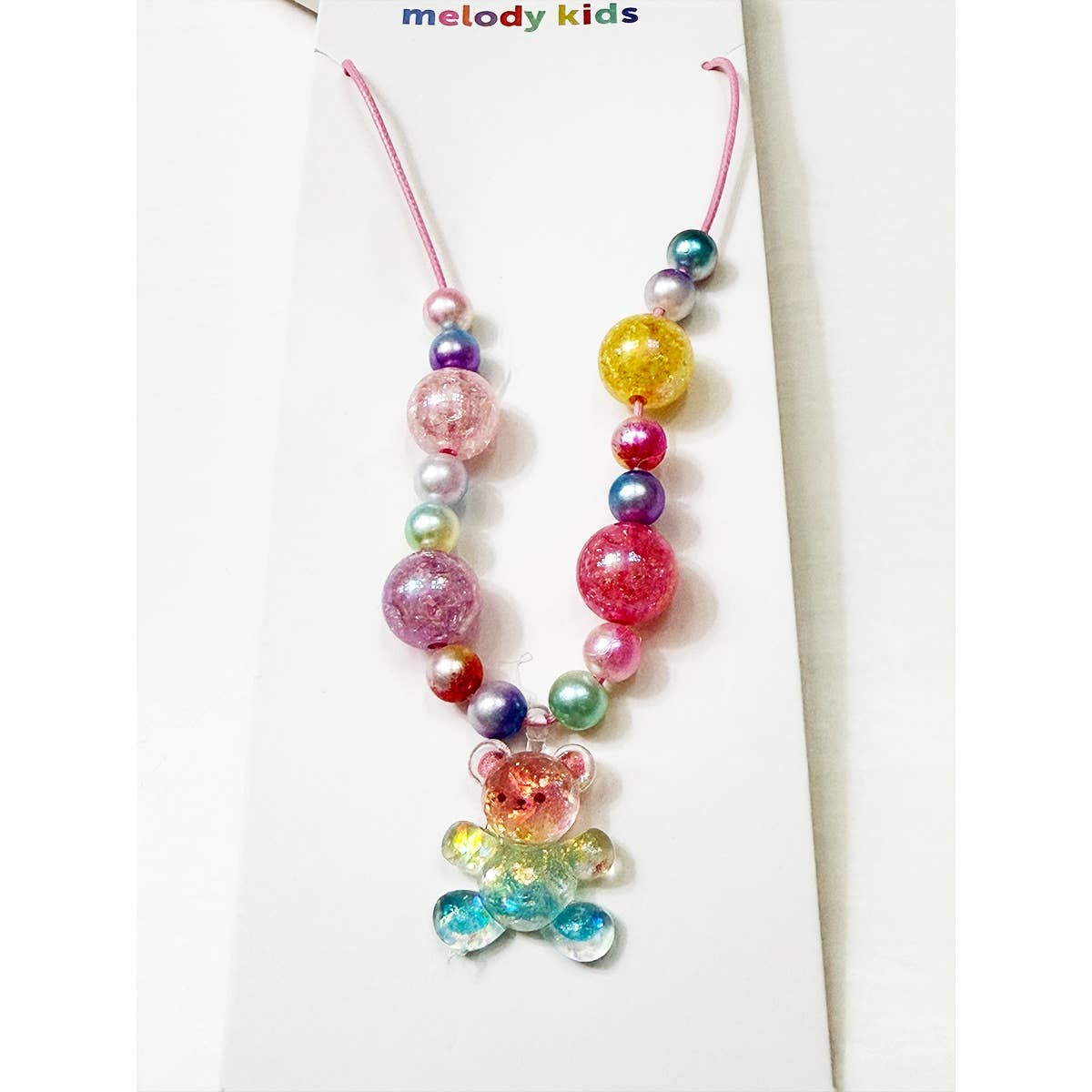 Kids Bear Charm Colorful Necklace