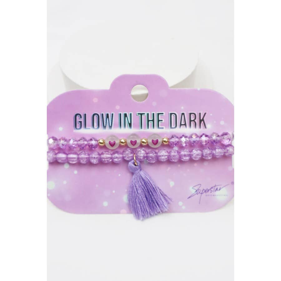 Glow In The Dark Tassel Bead Bracelet set