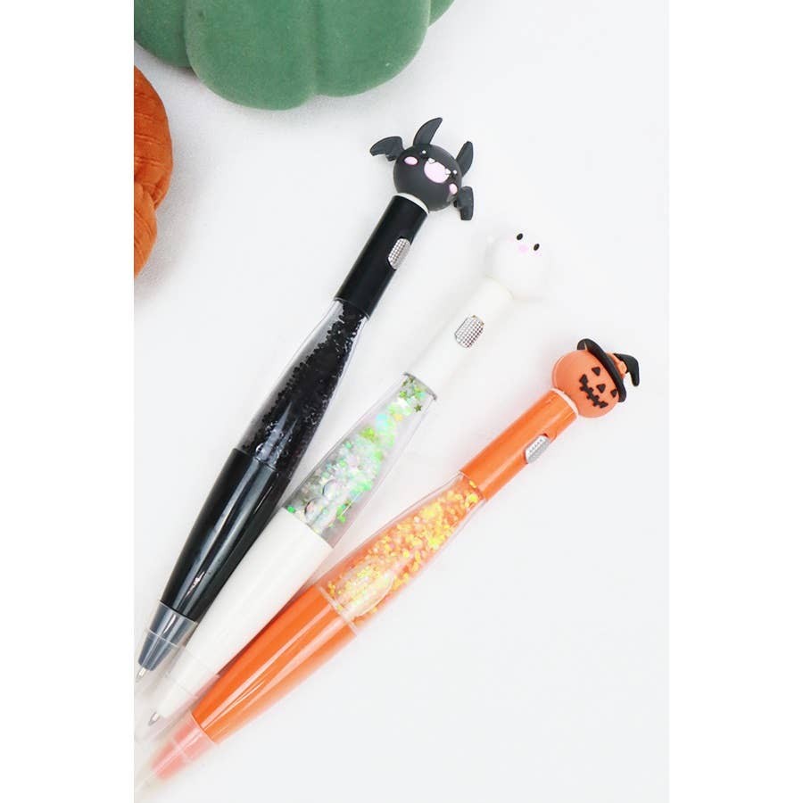 Light Up Glitter Halloween Pen: MIX COLOR / ONE