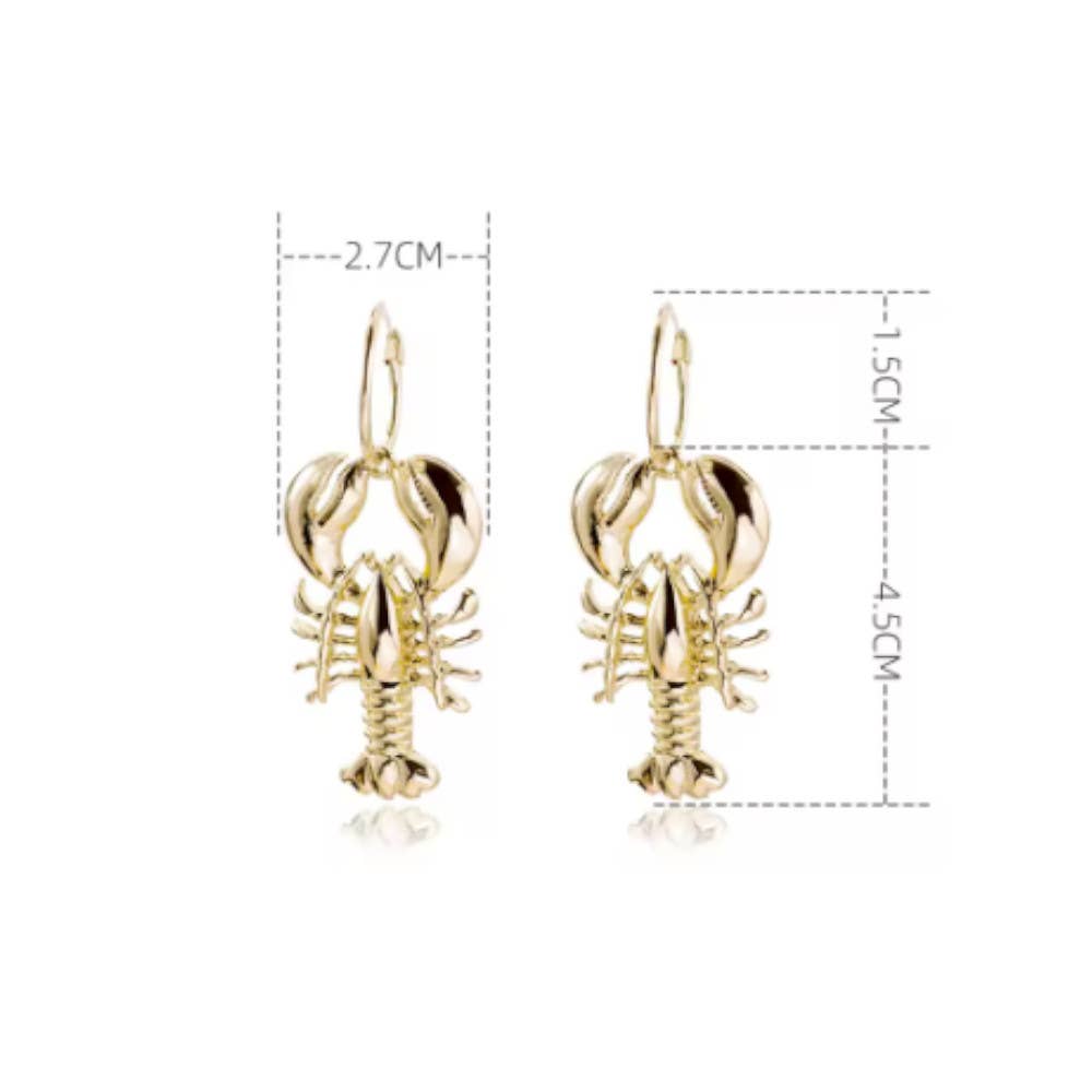 Earrings - Gold Lobster: Carded