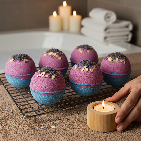 Oatmeal Lavender Bath Bombs (all natural)