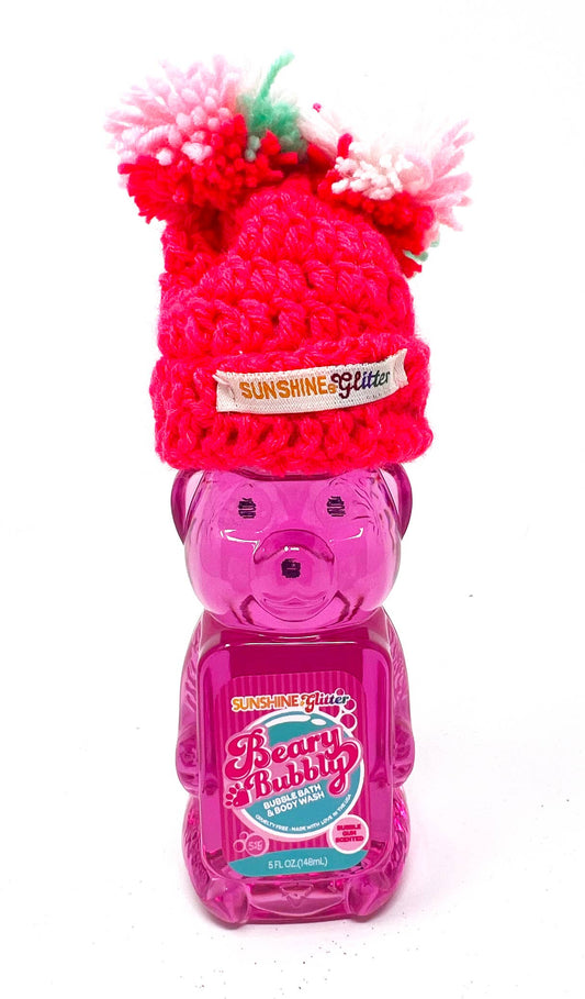 Beary Bubbly Happy Holidays Bubble Bath Bears: Pink Beanie