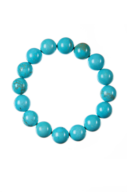 Crack Turquoise Stone Stretch Bracelet B1976