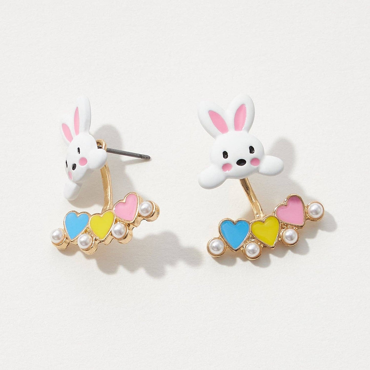 Cute Enamel Bunny Post Earring for Easter and Everyday