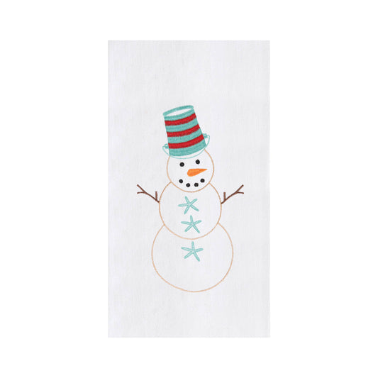 Christmas Snowman Coastal Kitchen Towel