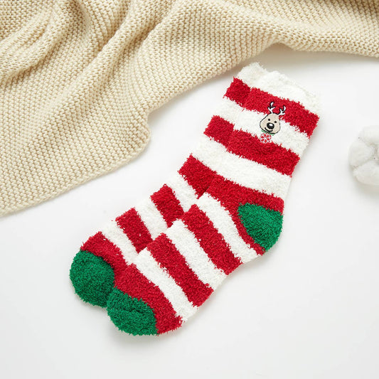 Holiday Christmas Patterned Plush Socks inside a reusable ornament