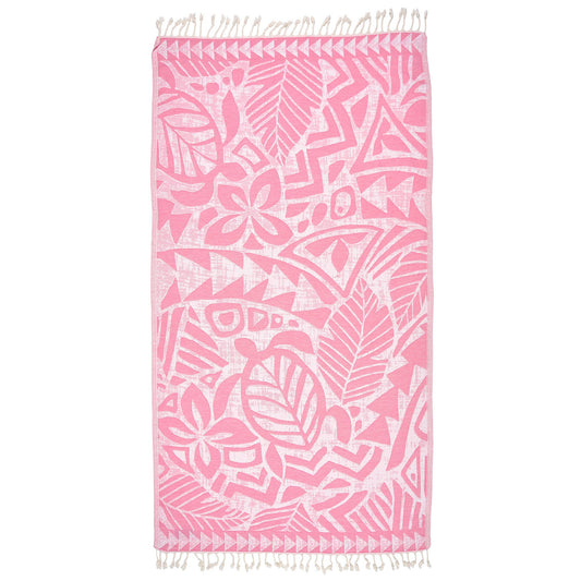 Tropical Pink Sand-Free  100% Cotton Turkish Towel