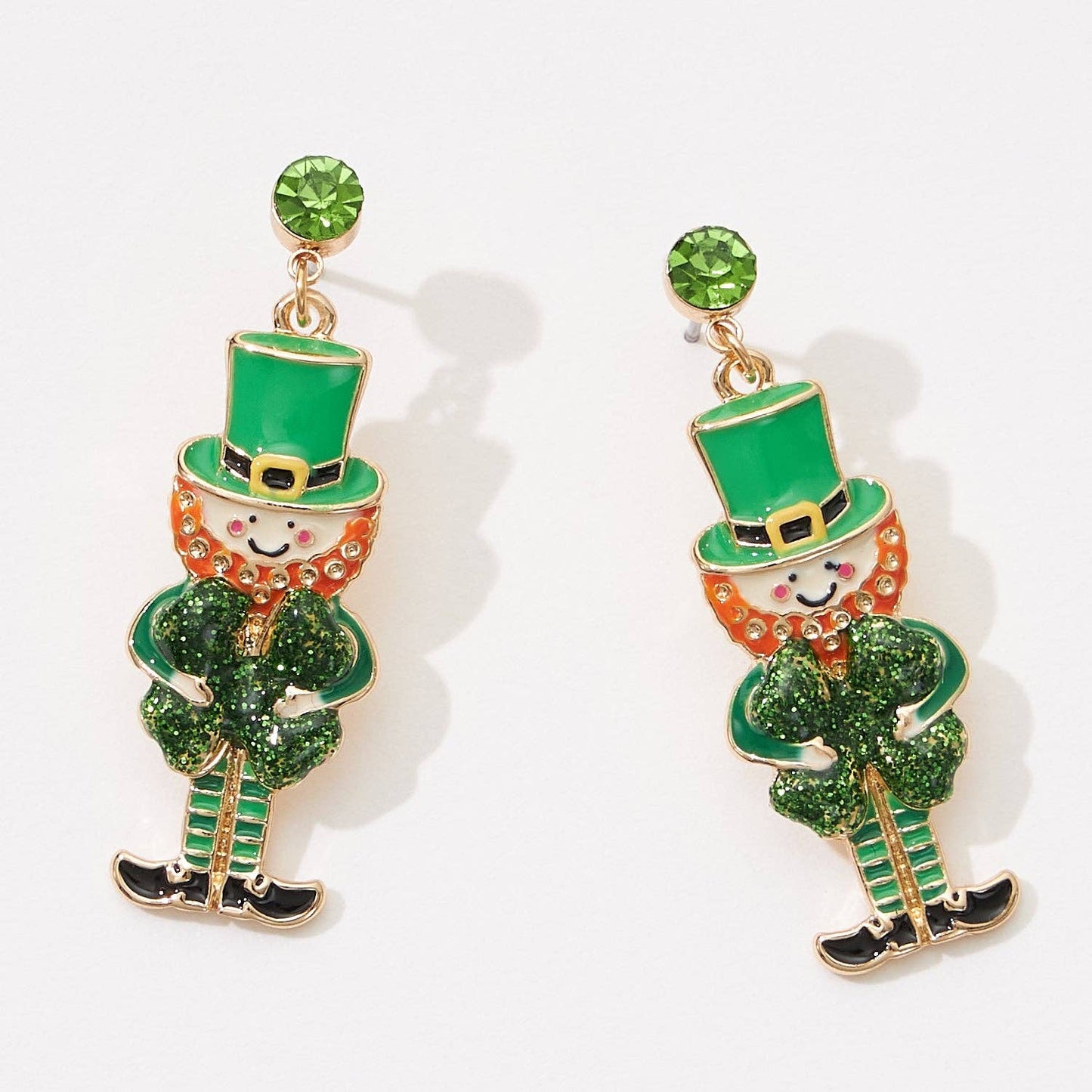 Lucky Symbol Leprechuan Men Post Earring for Saint Patrick's