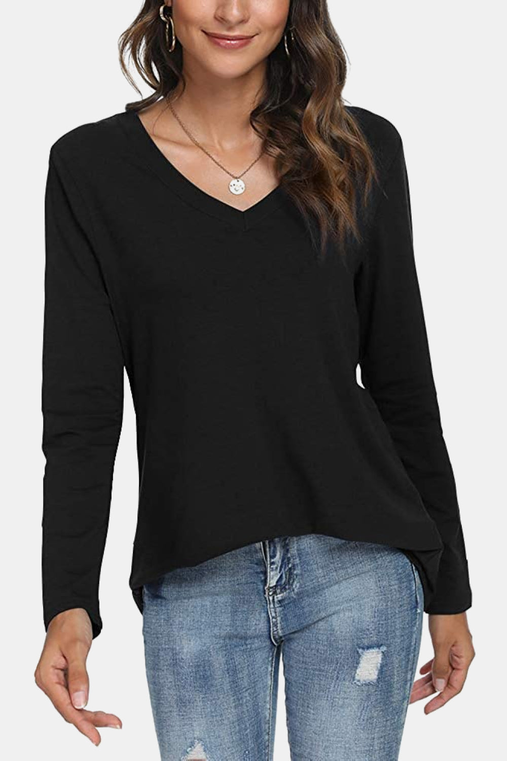 V-Neck Long Sleeve T-Shirt