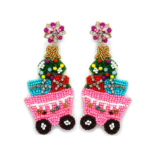 CHRISTMAS GIFT CART POST EARRING