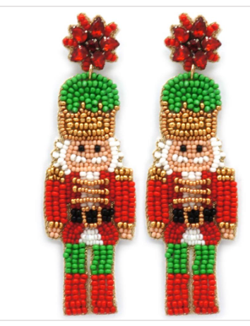 Nutcracker seed bead earrings