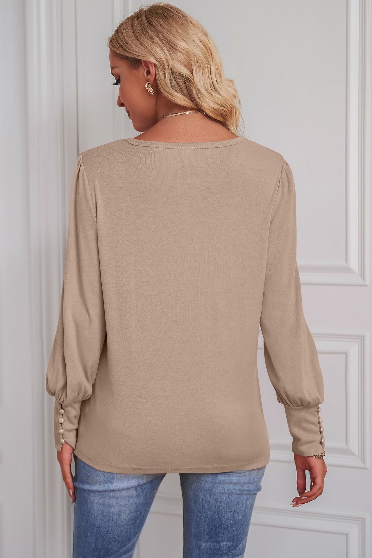 Round Neck Puff Sleeve T-Shirt