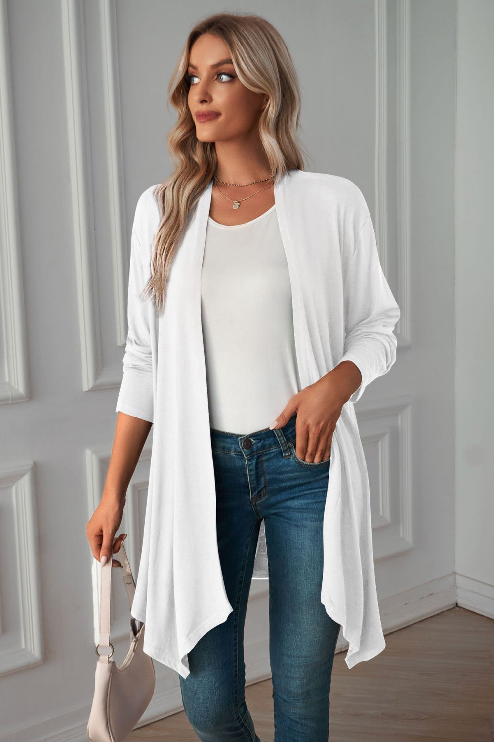 Open Front Long Sleeve Cardigan