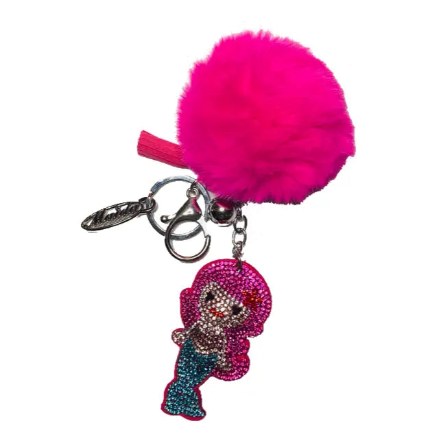 Sparkle mermaid keychain with pompom