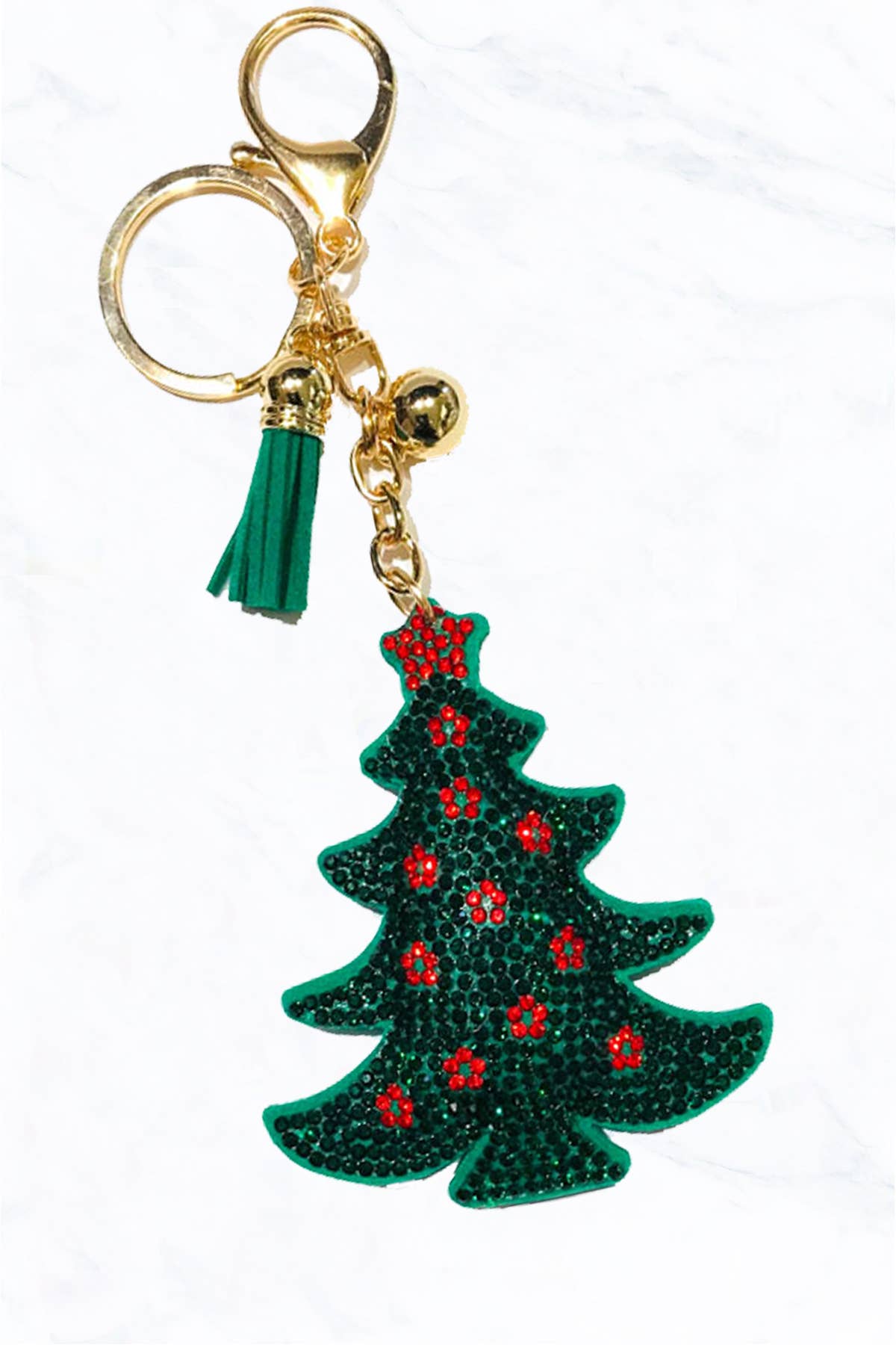 Christmas Tree Glittering Cushion Keychain