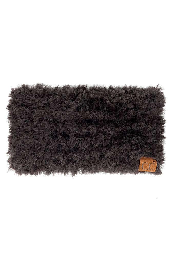 C.C Solid Color Faux Fur Headwrap