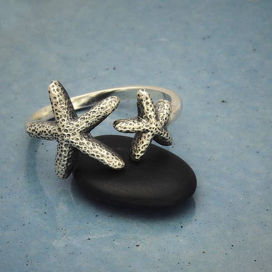 Sterling Silver Adjustable Starfish Ring