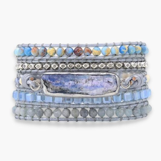 Healing Topaz Queen Silver Wrap Bracelet