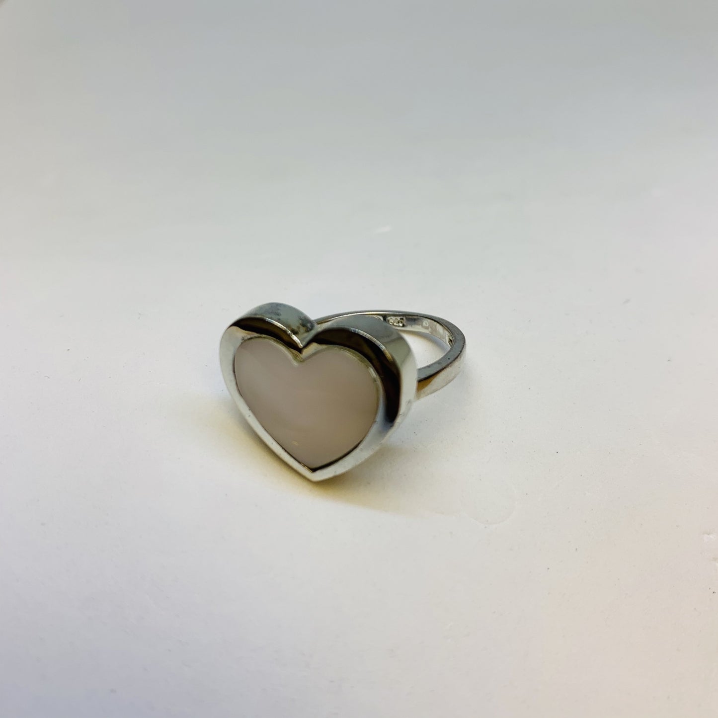 Silver Mother Of Pearl Ring (Heart)