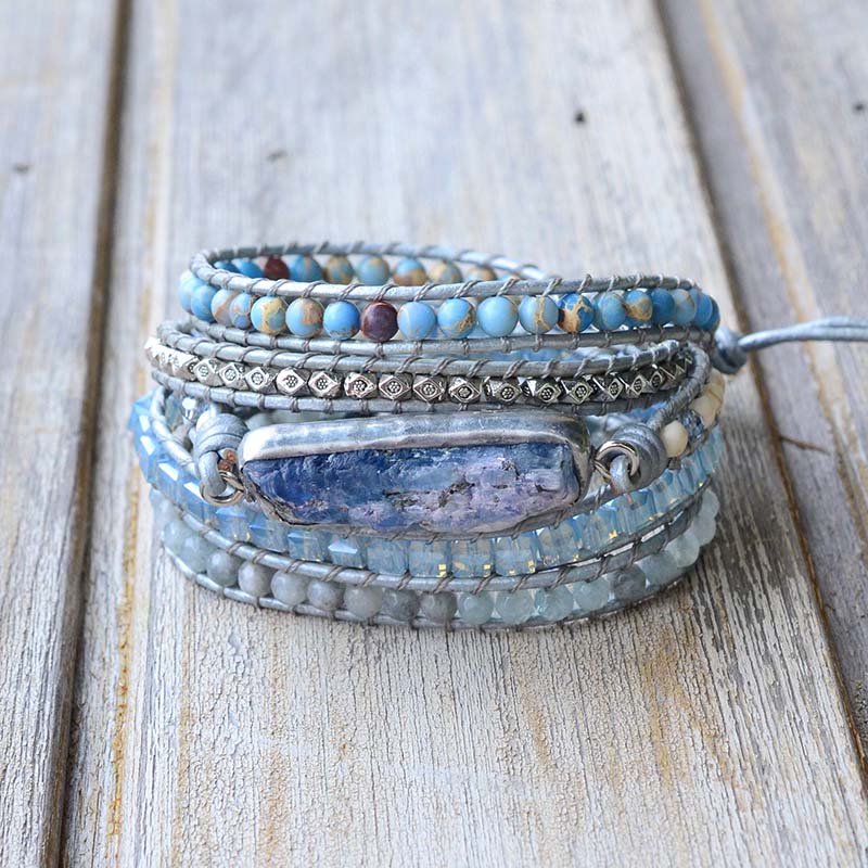 Healing Topaz Queen Silver Wrap Bracelet